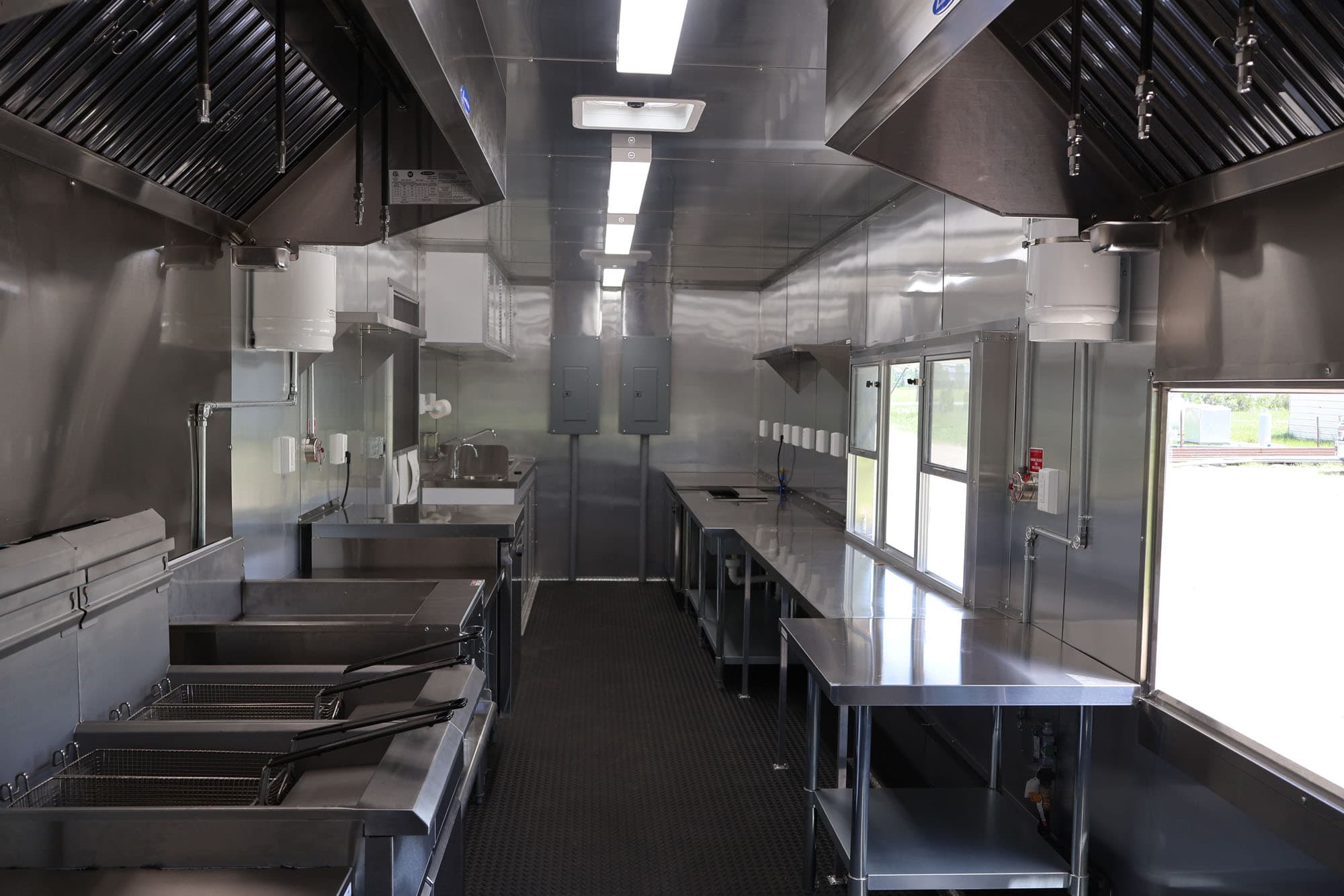 Food trailer fabrication process at Worldwide Trailers USA