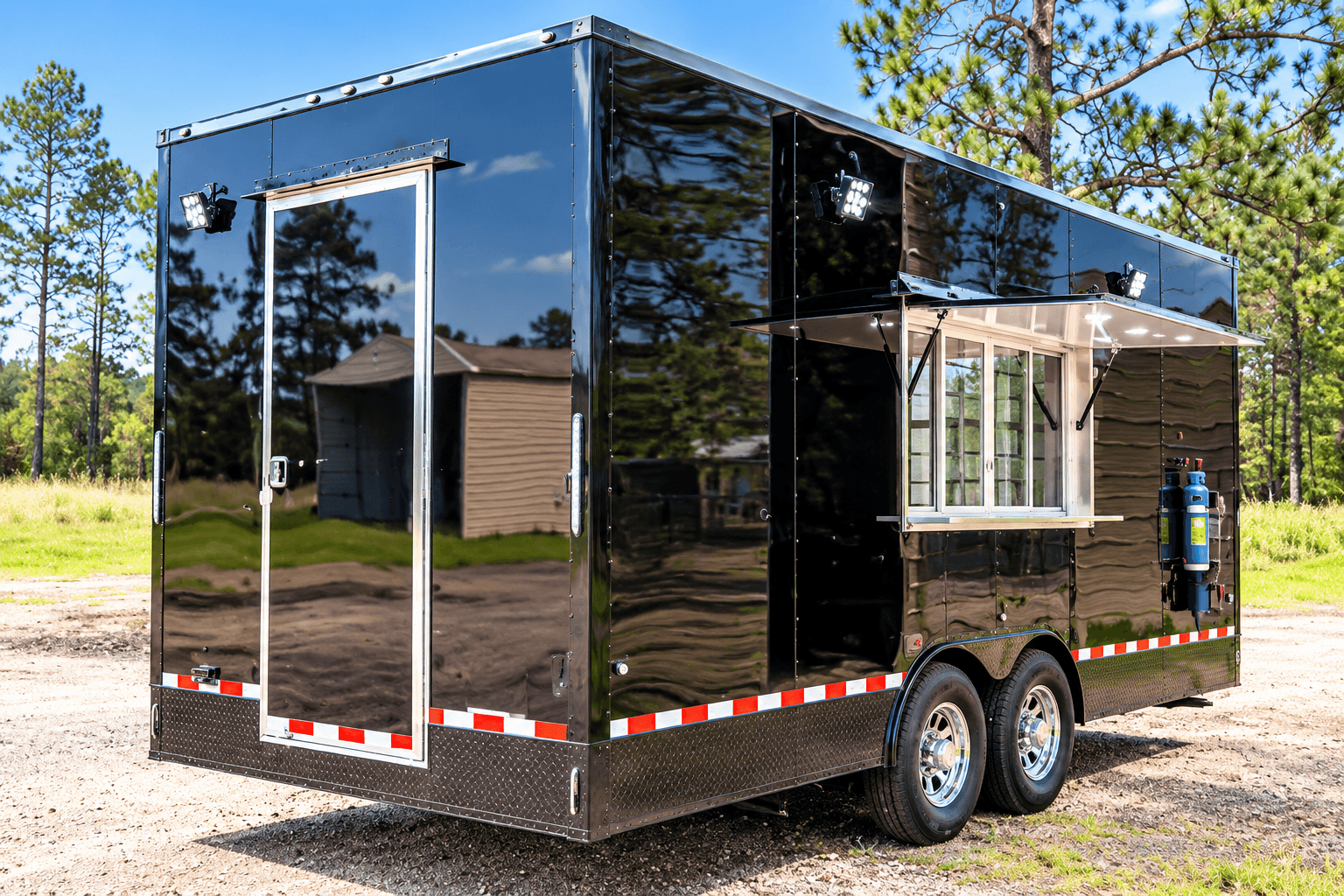 Finished commercial trailer ready for delivery