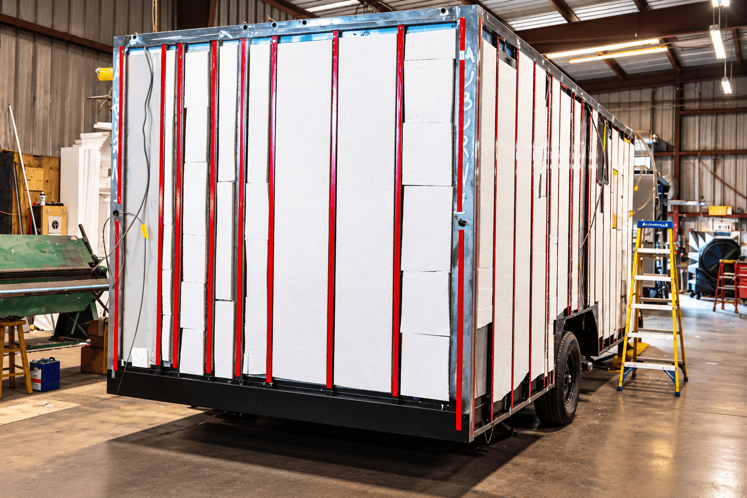 Commercial trailer systems and insulation rough-in